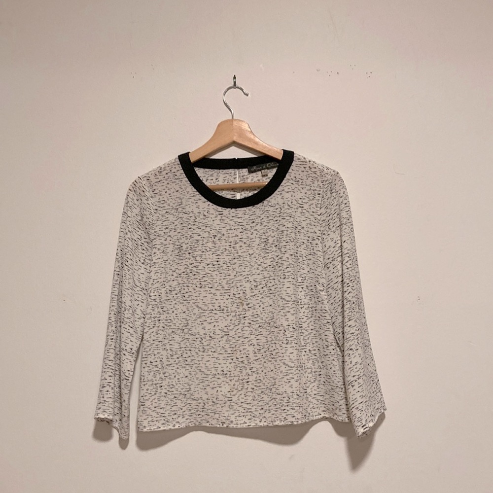 Woman’s Long Sleeved Black and White Top